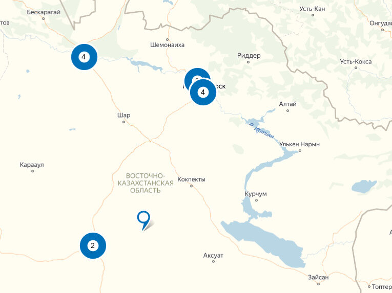 Семипалатинск на карте казахстана