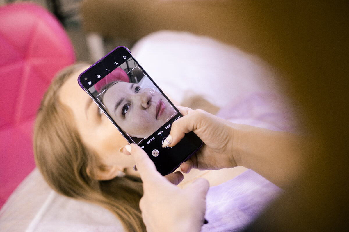 Ламинирование ресниц. Фото ДО.