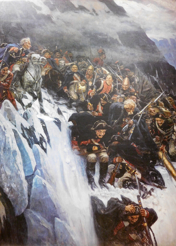 Василий Суриков. Переход Суворова через Альпы. 1899, ГРМ, СПб.