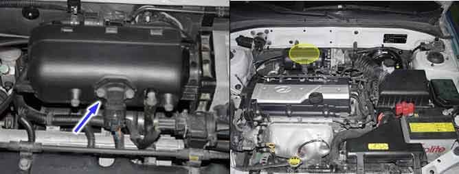 Расположение датчика MAP