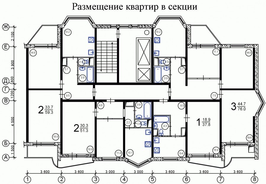 Дом п44т планировки квартир с размерами