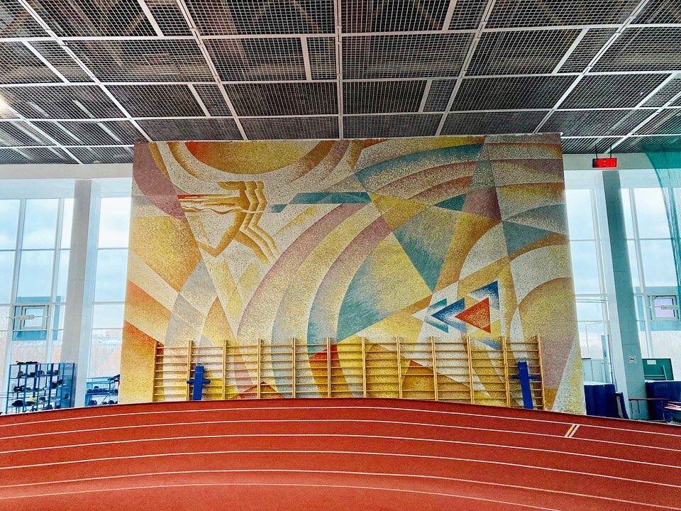 Мозаика в легкоатлетическом манеже «Москвич» (фото: телеграм-канал Москва.Детали)
