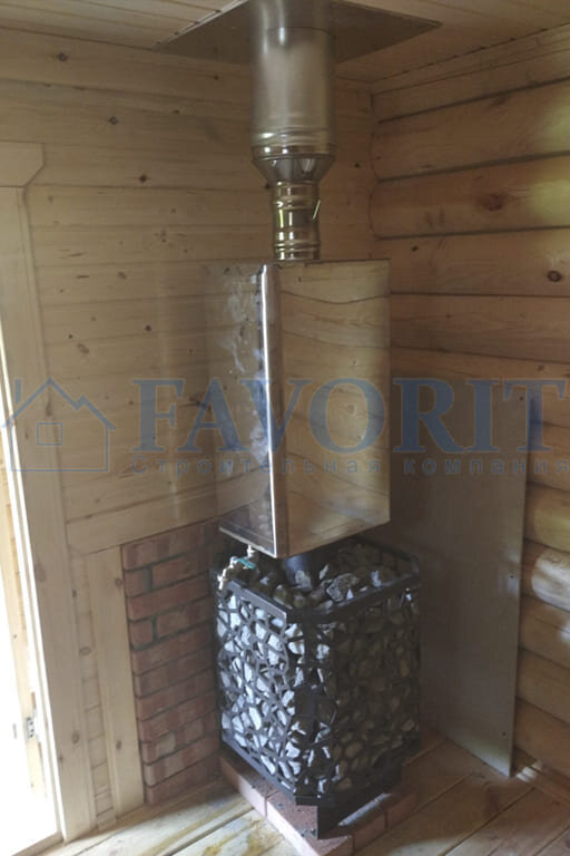 Дарим камни в подарок при заказе строительства бани «под ключ». Баня построена компанией «Фаворит».