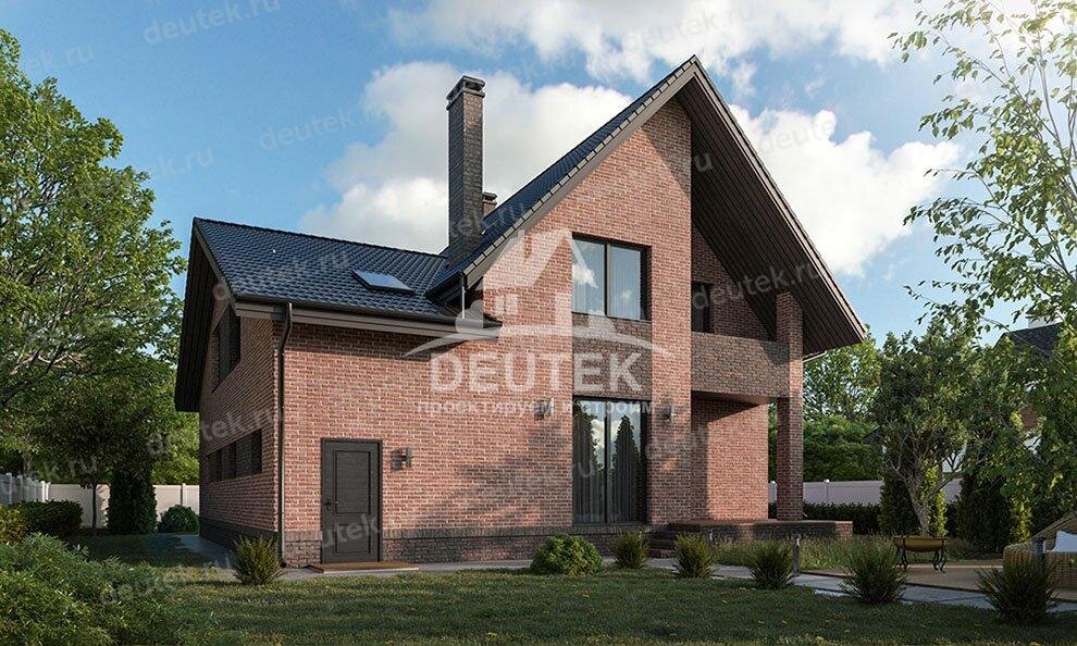 Проект дома 198 м2 с мансардой, гаражом, балконом и террасой - KVR-113