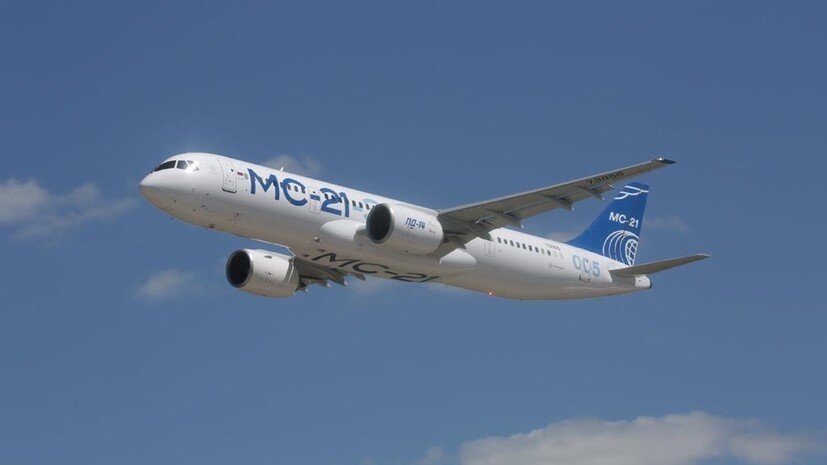     Самолёт МС-21-310, оснащённый российскими двигателями ПД-14 globallookpress.com UAC