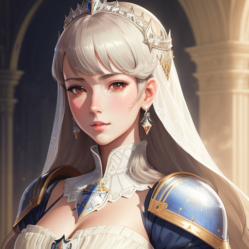 An elegant and proud knight in a magnificent dress , detailed face ,symmetrical face, ideal human,  trending on artstation, anime, watercolour, vibrant, by Akihiko Yoshida