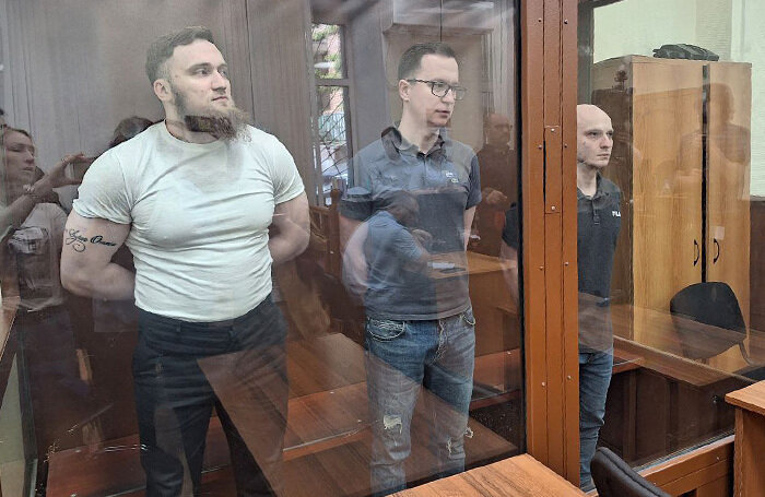    Администраторы телеграм-каналов  «Проект «Сканер» и Riddle Алексей Слободенюк, Евгений Москвин, Владислав Малушенко (слева направо).Мария Локотецкая/BFM.ru