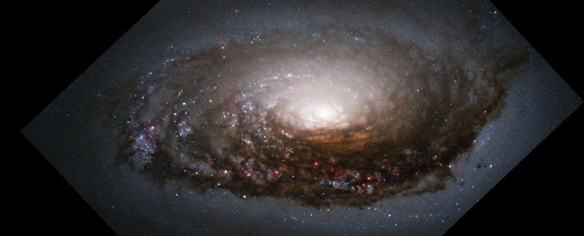 На всех фото M64 выглядит как огромное око, которое бросает зловещий взгляд из бездонного вакуума на глубины космоса. Видимый свет галактики обрамляет темное облако пыли.