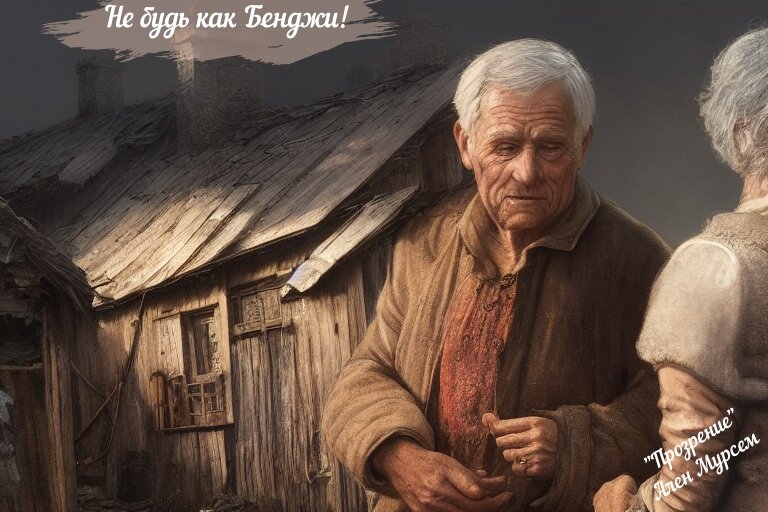 Плотник Бенджи. Иллюстрация к книге "Прозрение" Ален Мурсем.