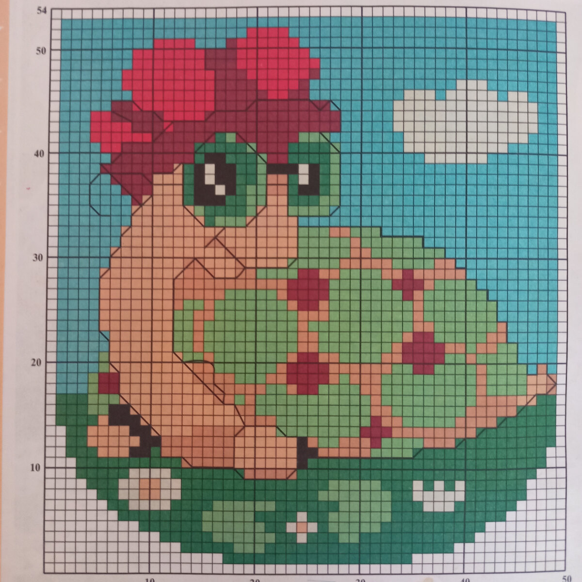 Вышивка крестиком «ЧЕРЕПАШКА». Схема из журнала Валя Валентина №10 (159)/2006