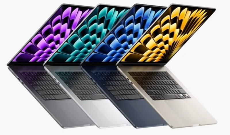 Четыре цвета корпуса новых MacBook Air 2023