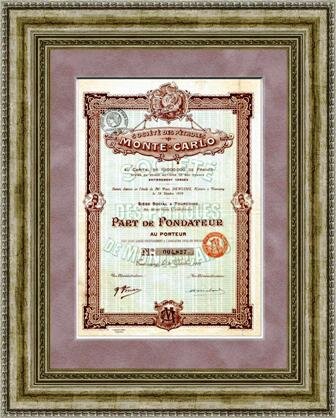 Учредительская акция нефтяной компании Societe des Petroles Monte-Carlo. Источник: Яндекс Картинки