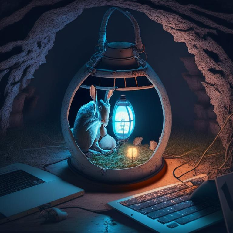 Результат генерации по запросу "Онлайн-репетитор по информатике Пал Саныч Рябчиков в налобном фонаре учит гиблых учеников информатике в последнюю неделю перед экзаменом", стиль: 4k. Выражение "в налобном фонаре" Кандинский понял по своему))) И да, я не крыс)) и ученики у меня - люди))