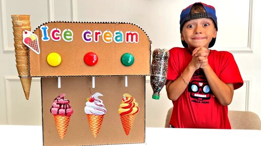 Mark Kind and kids with Dad Pretend Play Ice Cream Machine | Video for Kids