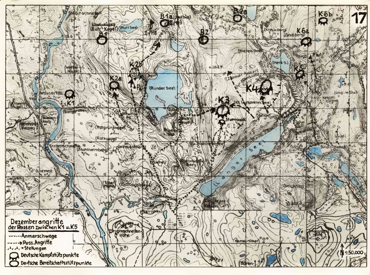 Немецкая карта: Декабрьское наступление русских на западной Лице