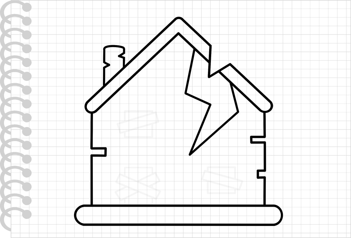 Как нарисовать разрушенный дом. Простой рисунок | Senerin & Viv | Дзен