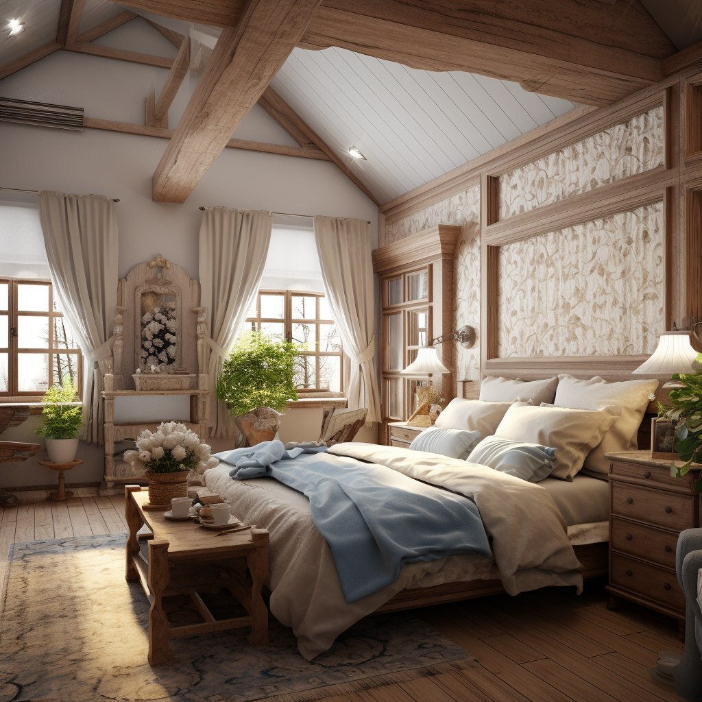 Спальня в стиле кантри: деревенский уют и комфорт