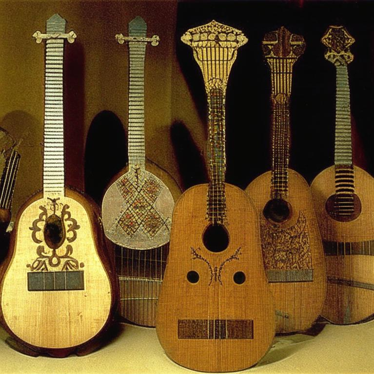 "мавританская и латинская гитары 13 век" Изображение создано с помощью нейросети Kandinsky 2.1. Ссылка на платформу: https://editor.fusionbrain.ai