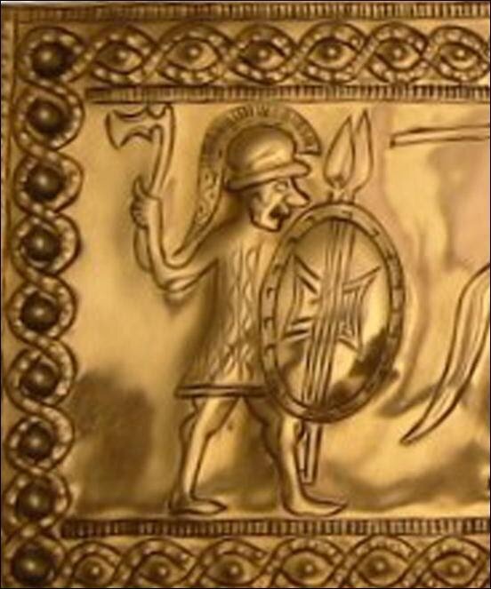 Чеканка по бронзе с изображением иллирийского воина. V в. до н.э.