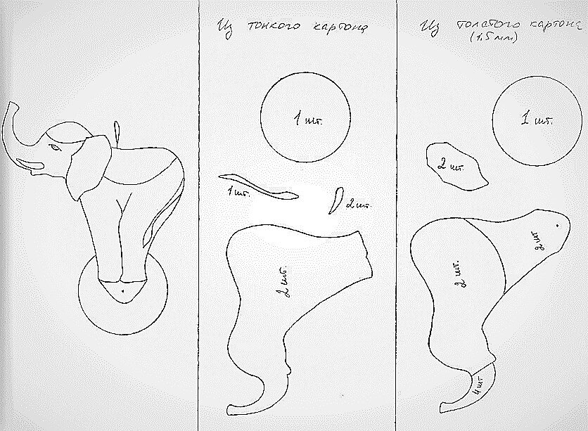 Аппликация слон из бумаги