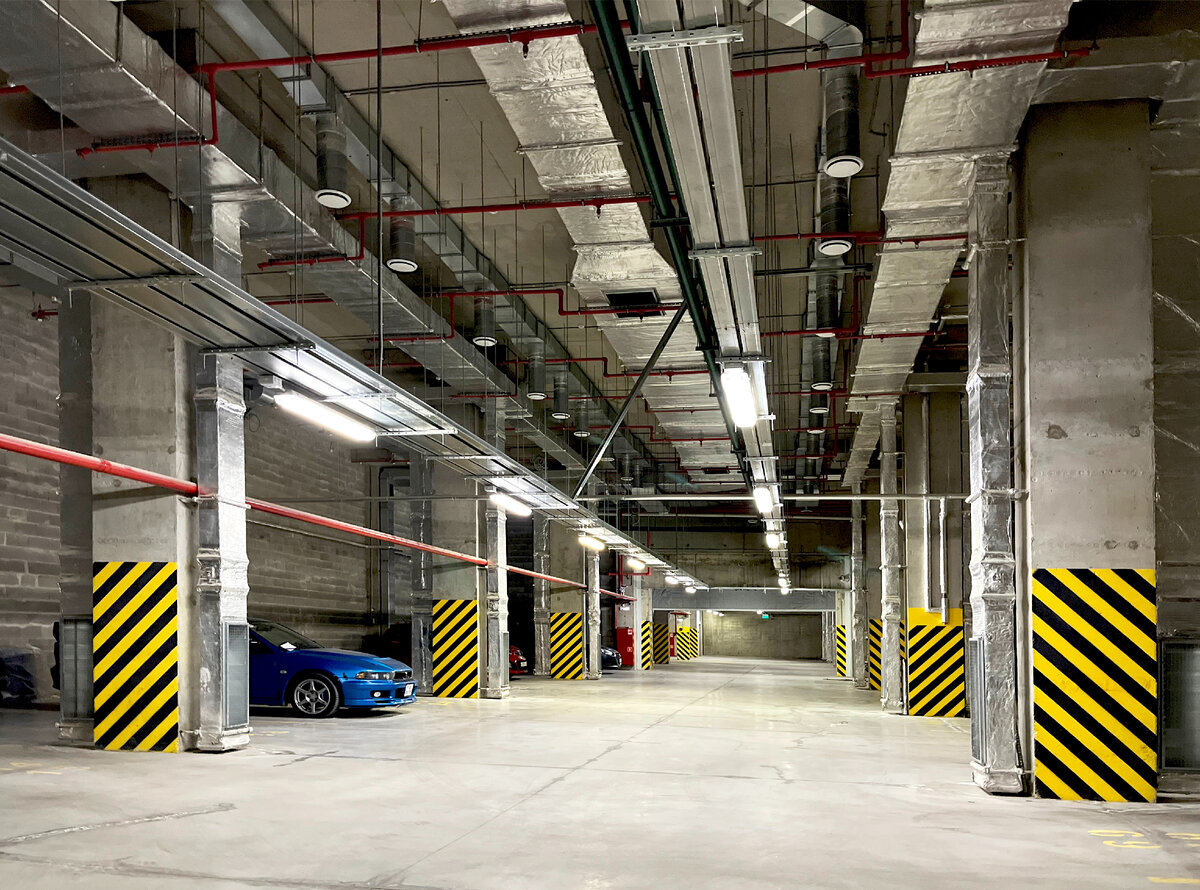 Подземный паркинг в ЖК "Чистое небо"