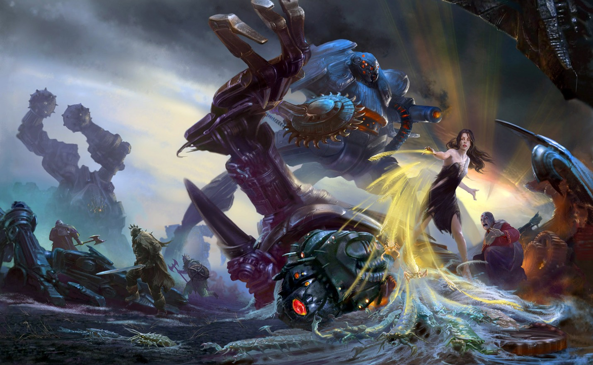 Алиедора и зомби против големов (арт В. Бондаря, www.wallpapersden.com).