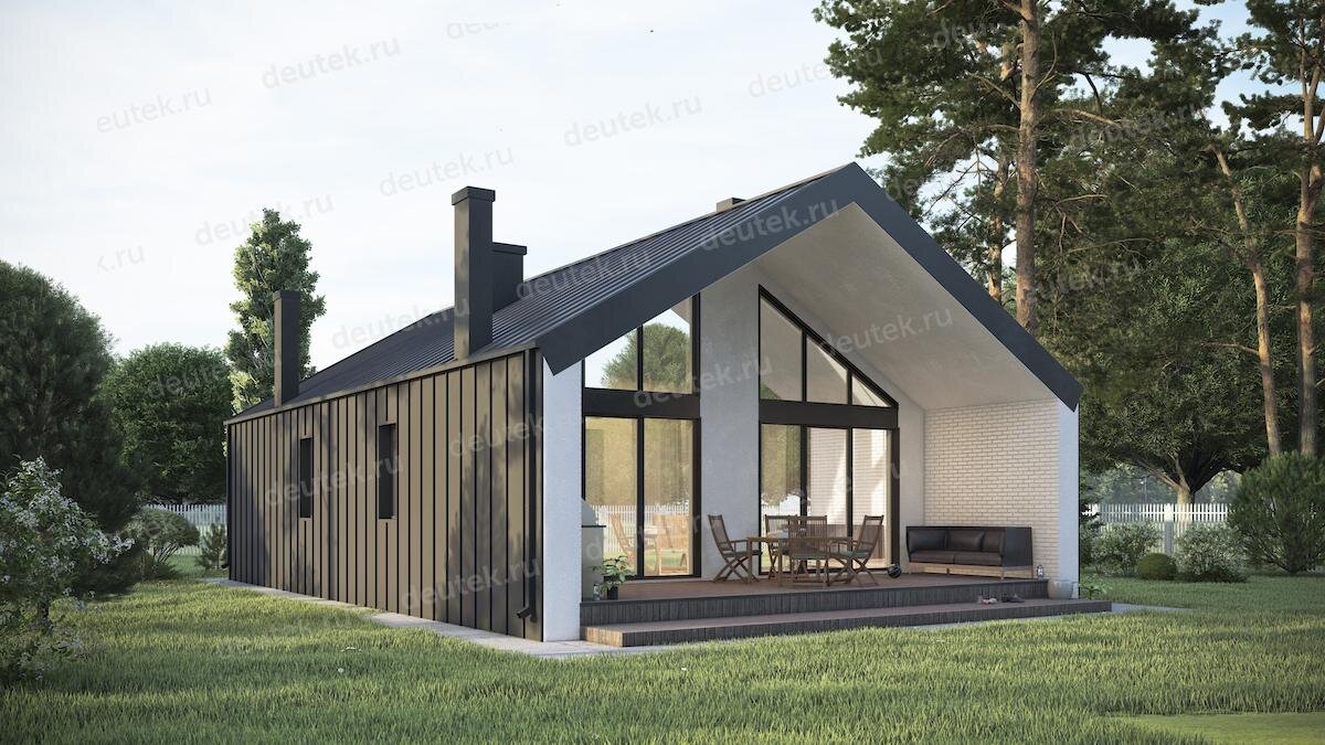 Проект одноэтажного дома 125 м2 в стиле Барнхаус - DTE-72