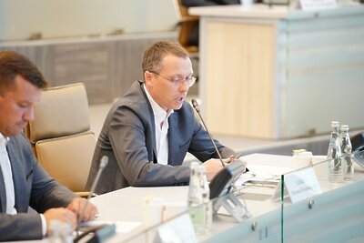    Министр благоустройства Подмосковья Михаил Хайкин на совещании губернатора Московской области Андрея Воробьева с руководящим составом правительства Московской области и главами городских округов © Пресс-служба Губернатора и Правительства Московской области