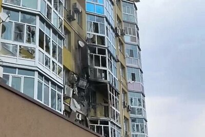    Место крушения БПЛА в Воронеже ©Telegram-канал "Mash"