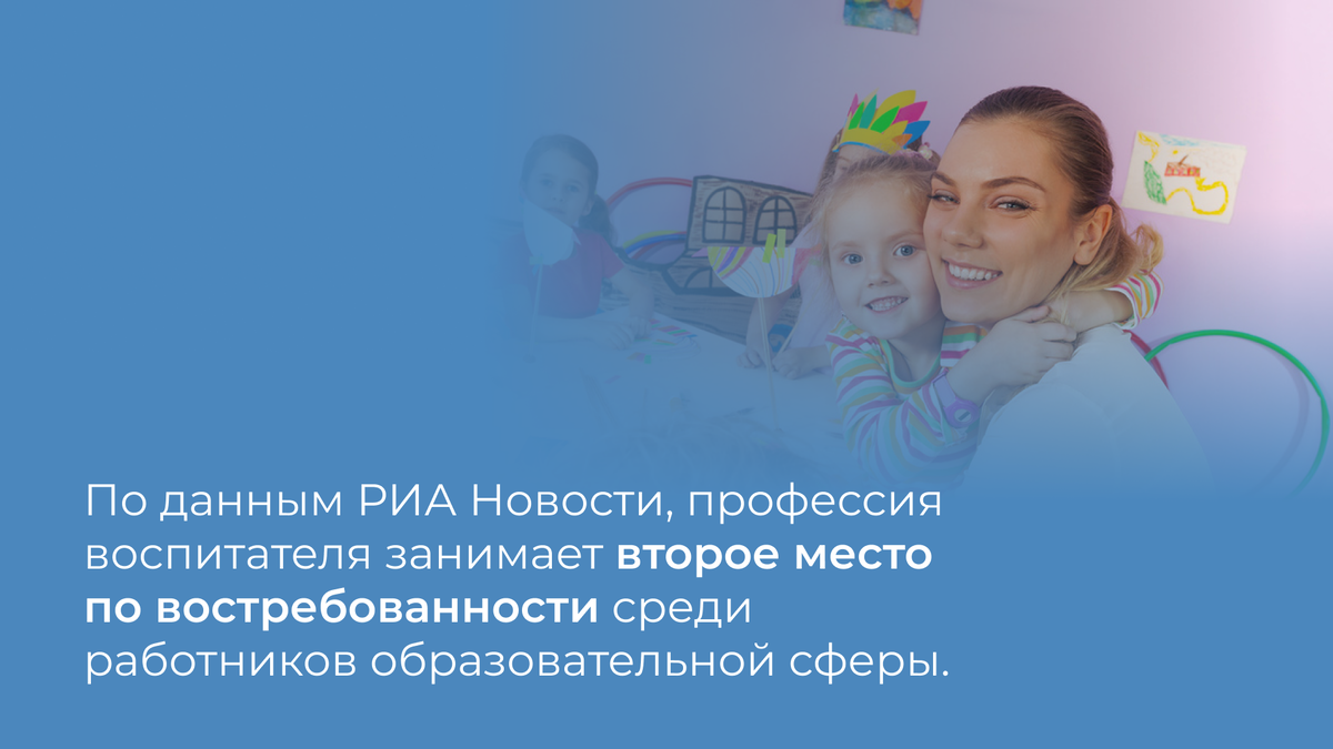 Профессия воспитателя востребована 