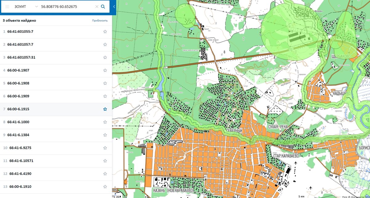 Кадастровая карта сзз. ЗОУИТ на кадастровой карте.