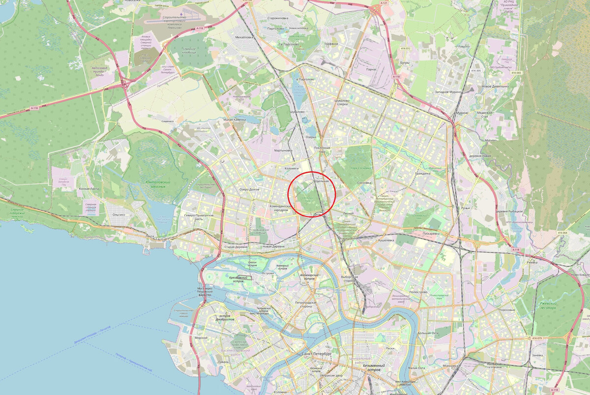 © OpenStreetMap / CC BY-SA 2.0 (Удельный парк на карте)