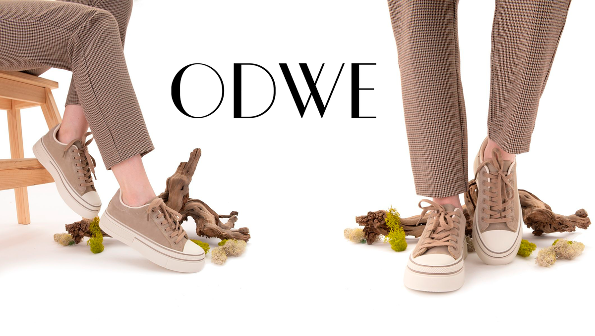 ODWE Кеды женские летние кожаные на высокой платформе экокожа