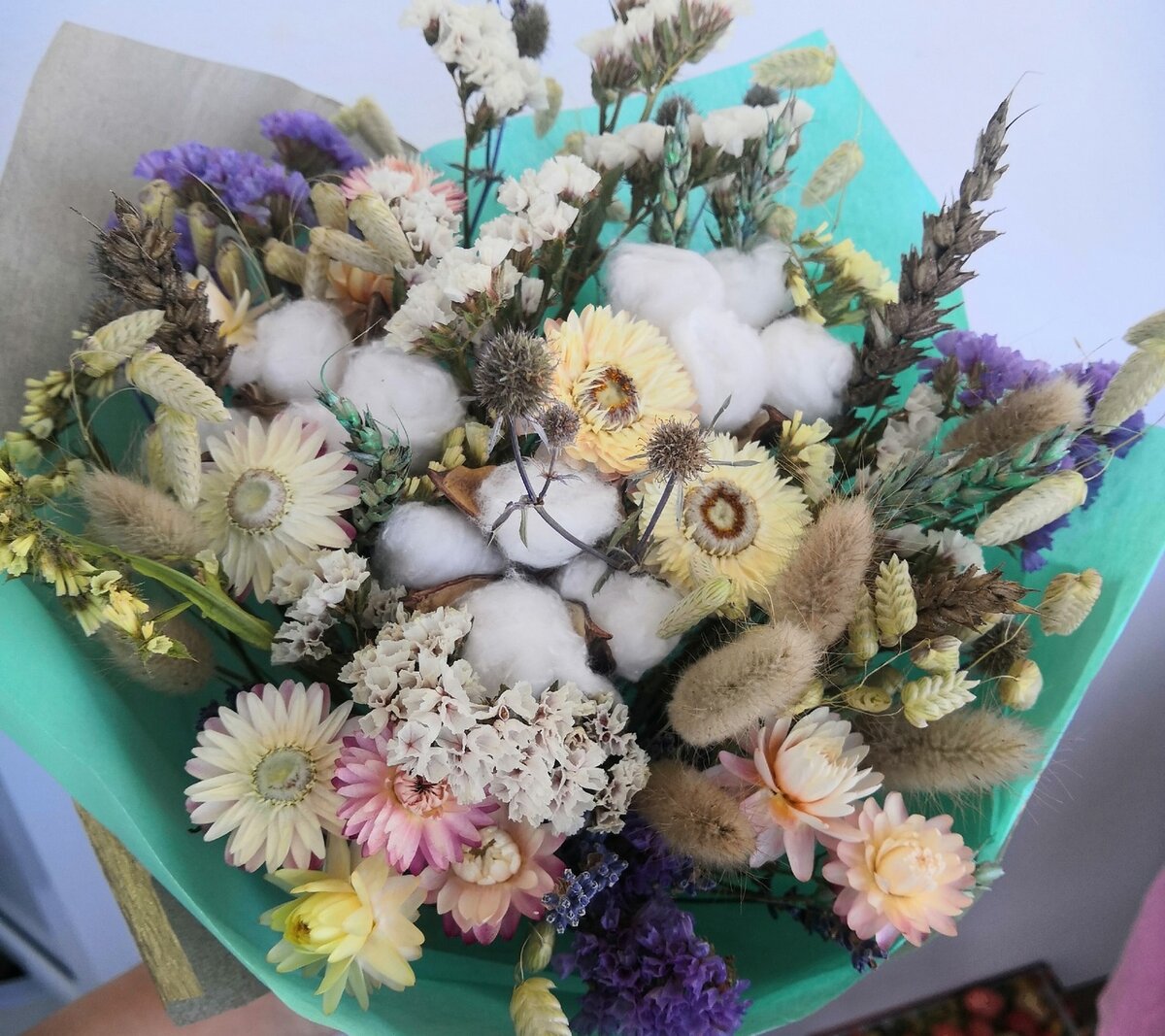 Личное фото. В букете все, кроме хлопка, моего производства.