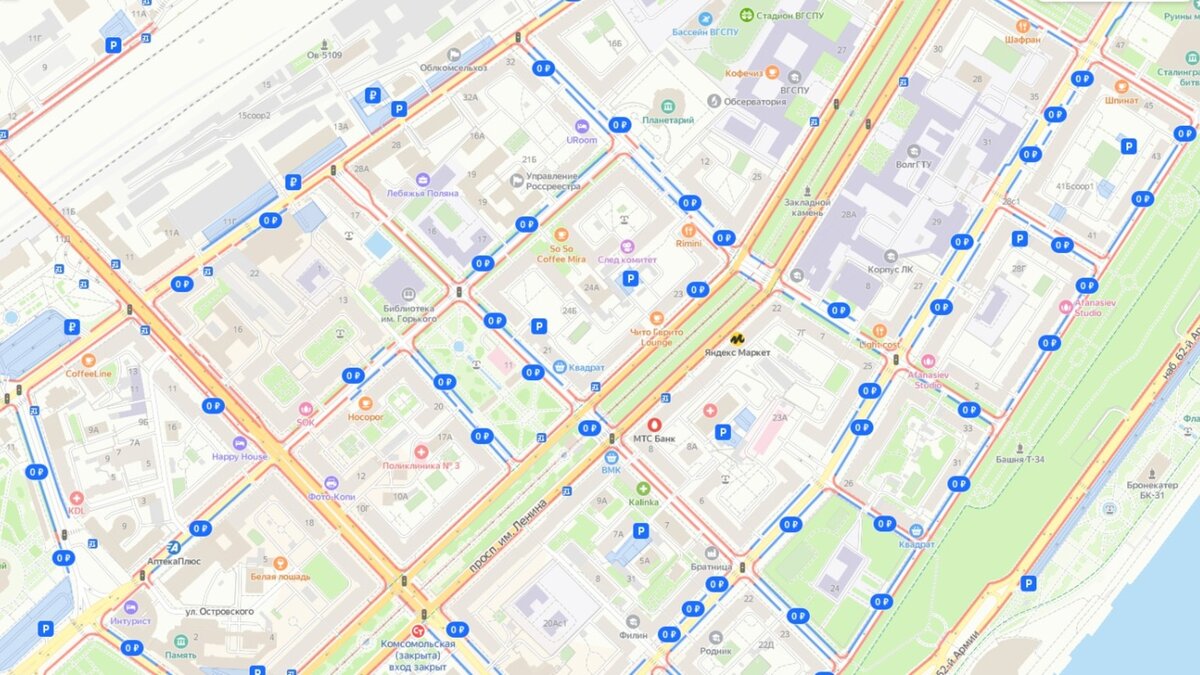     Сервис Яндекс.Карты нанес на схему Волгограда места платных парковок, сообщает издание «НовостиВолгограда.ру».