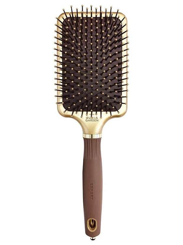 Щетка EXPERT CARE RECTANGULAR Nylon Bristle Gold&Brown L Коричневая 