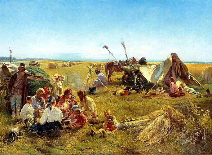 К. Е. Маковский. Крестьянский обед в поле