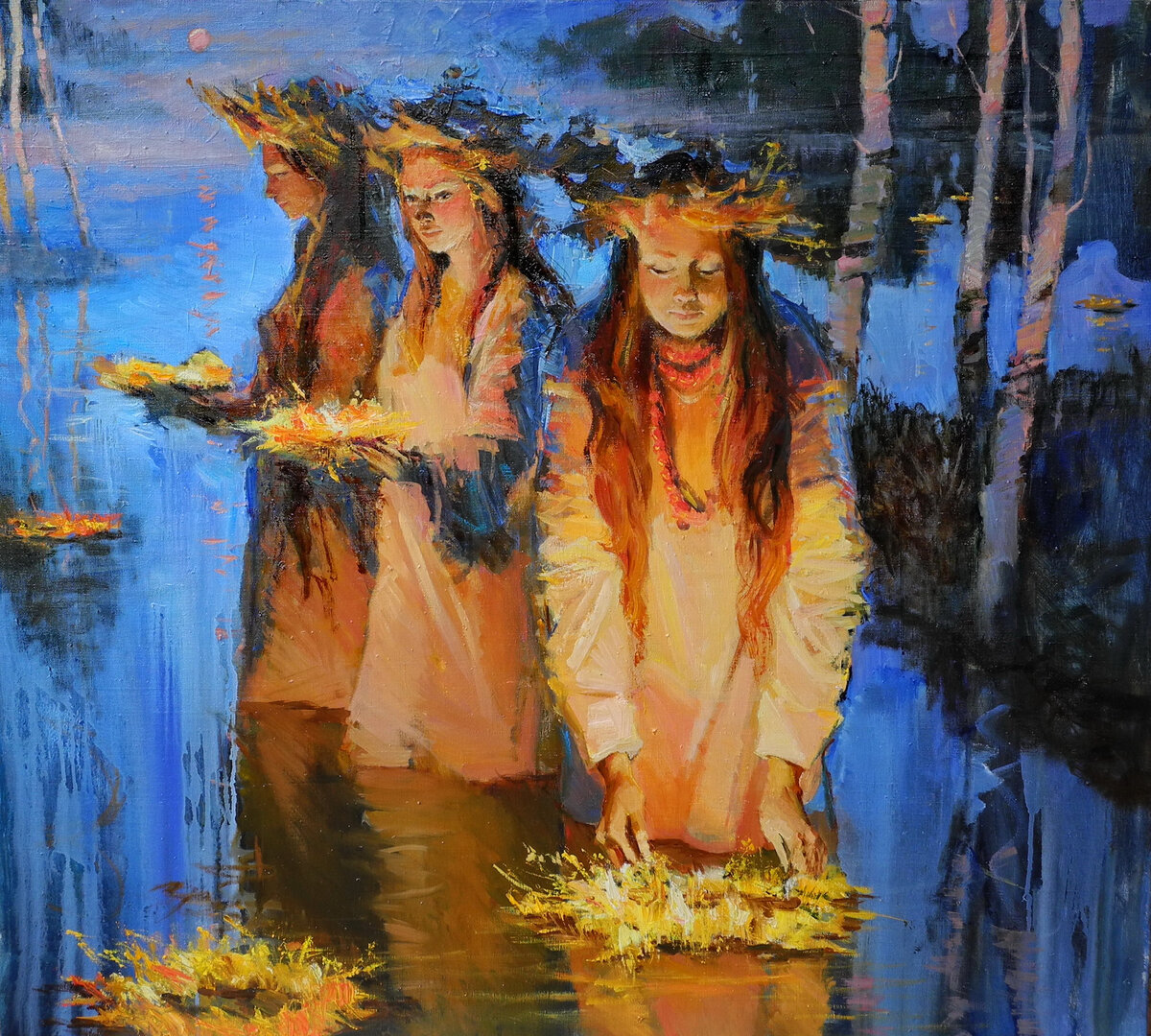 Юлия Косцова «Гадание в ночь Ивана Купала», 2016. Источник: yandex.ru