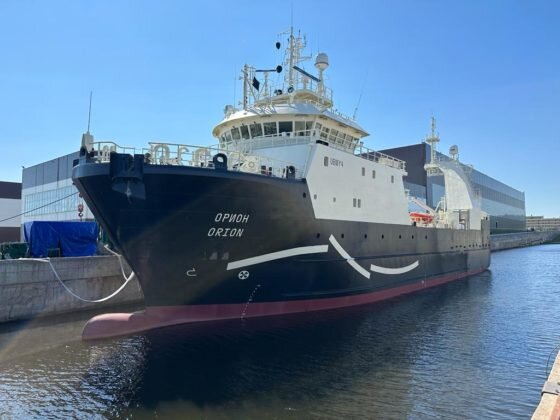     Траулер «Орион» проекта 1701, строящийся на заводе «Отрадное» / Фото: ГК «Норебо»