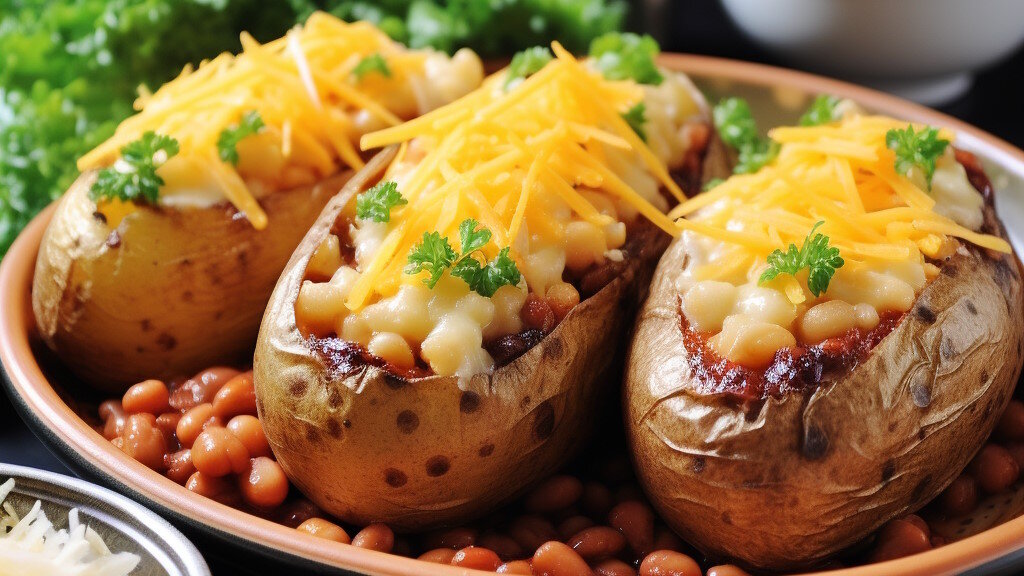    Картошка фаршированная фасолью