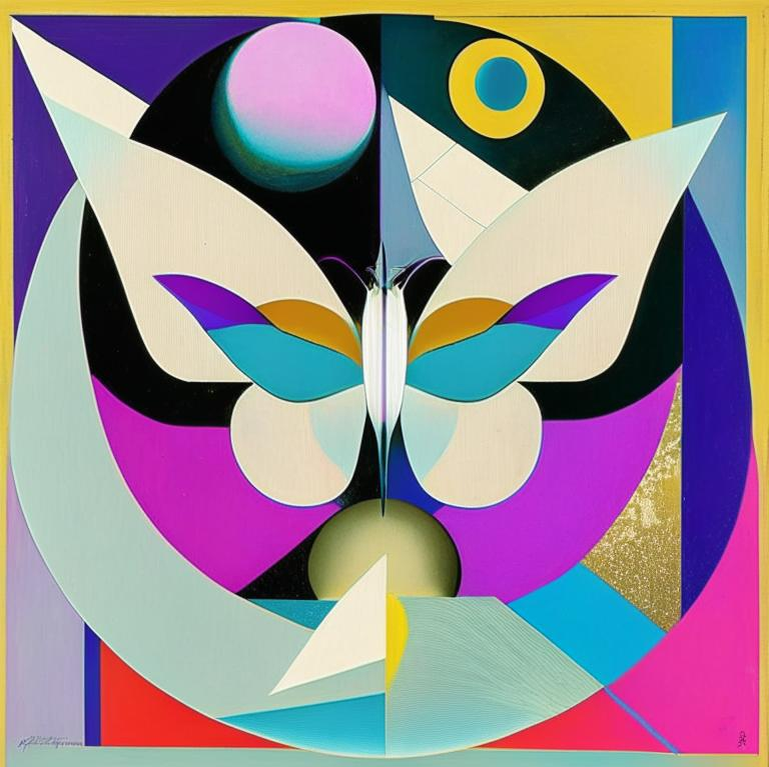 Бабочка №1. Художник Екатерина Бородулина. Создано нейросетью Кандинский 2.1