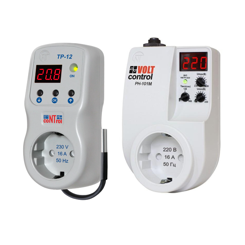 Рисунок 2. Однофазные реле напряжения в розетку