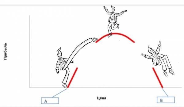 заВиСиМоСть Маржинальной прибыли от цены. Иллюстрация Елизаветы Халаджан