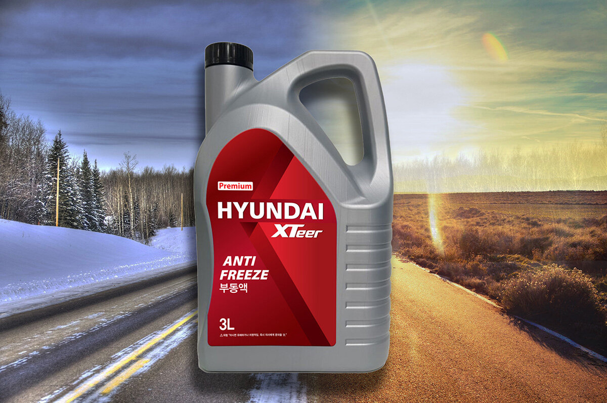 Hyundai XTeer Antifreeze Coolant Red – концентрат антифриза на основе этиленгликоля (Ю. Корея) 