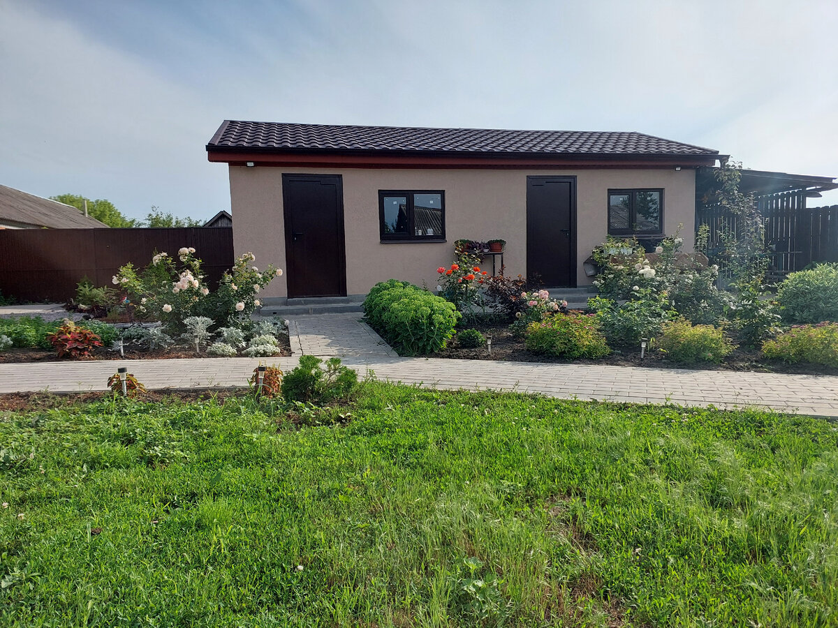 Лужайку не засевала. Спорыш сам насселся