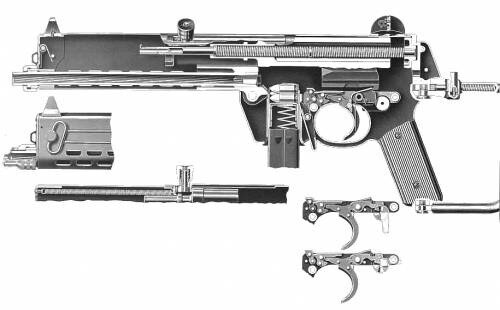 Схема конструкции пистолета-пулемета.