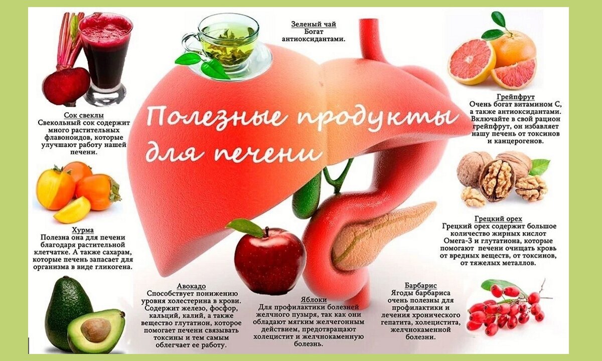 Продукты для печени