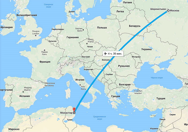 Сколько добираться на самолете. Траектория полета Москва Тунис. Путь самолета. Путь самолета из Москвы в Тунис. Перелет Москва Тунис на карте.