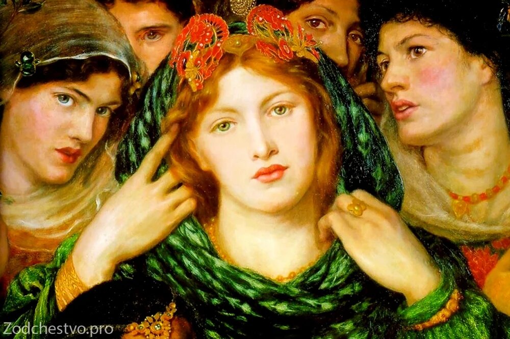 Фрагмент картины Данте Габриэль Россетти.Возлюбленная. 1865–1866. Галерея Тейт, Лондон 