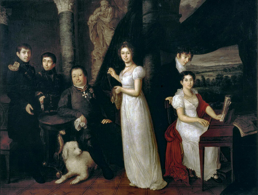 Художник Василий Тропинин "Семейный портрет графов Морковых"